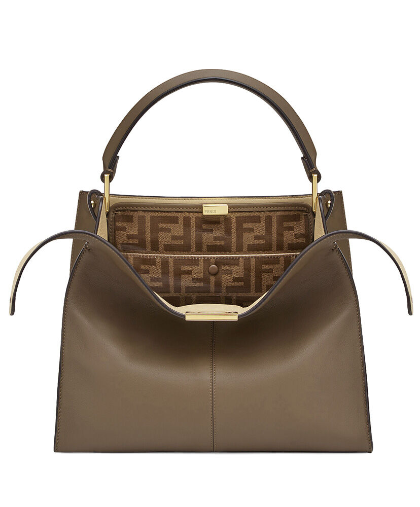 Fendi Peekaboo X lite Medium Leather Bag 8BN311 Coffee